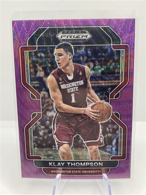 2022 Prizm Draft Picks Basketball KLAY THOMPSON Purple Wave Prizm SP