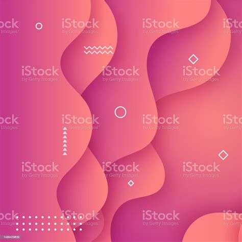 Latar Belakang Gradien Geometris Melambai Cairan Abstrak Dengan Bentuk Geometris Desain Vektor