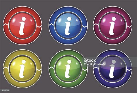 Info Circular Vector Colorful Web Icon Set Button Stock Illustration