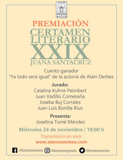 Premiación virtual del XXIX Certamen Literario Juana Santacruz