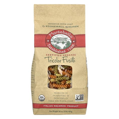 Montebello Organic Tricolor Fusilli Oz G