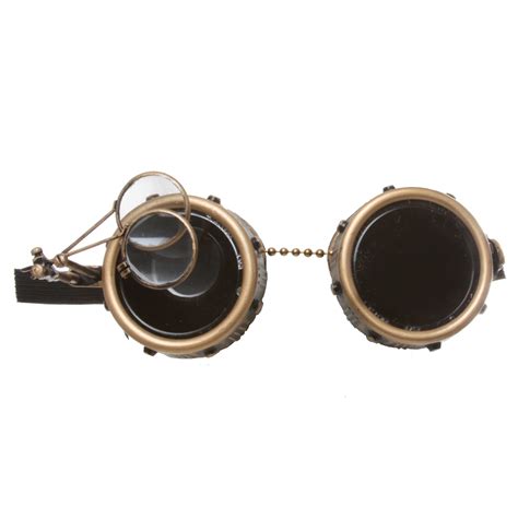 Illustrious Inventor Steampunk Goggles With Eye Loupe | Brass