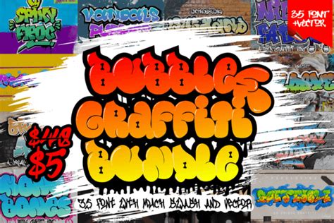 Bubble And Graffiti Font Bundles Bundle Creative Fabrica