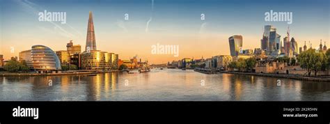 the skyline of london during sunrise Stock Photo - Alamy