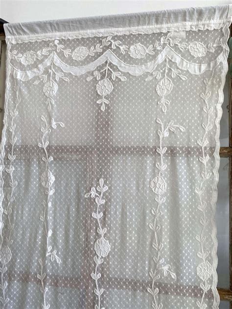 Rideau Brise Bise En Dentelle Shabby Chic Blanc Mariclo X Cm D Co