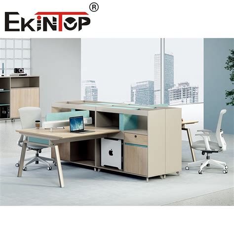 Ekintop Modern Office Desk Furniture White Staff Table Seat Office