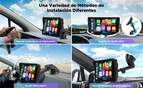 HIMICAR Autoestereo Portátil Estereo con Inalámbrico Apple Carplay