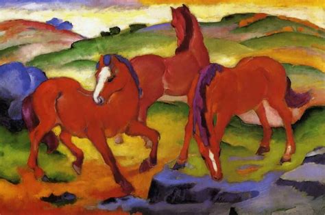 The Red Horses by Franz Marc