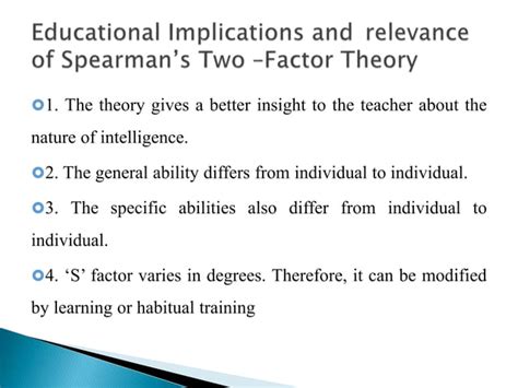 Intelligence And Two Factor Theory Ppt