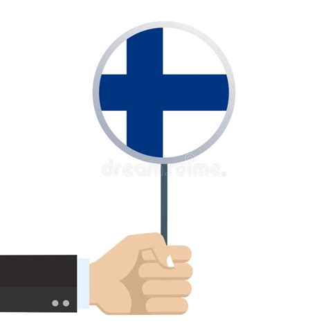 Finland Circular Flag Hand Holding Round Finnish Flag National Symbol