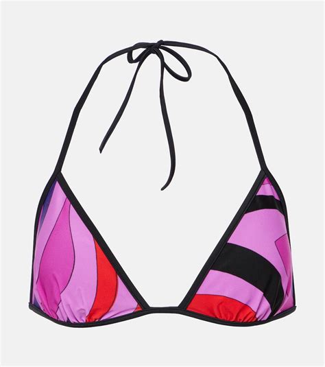 Marmo Triangle Bikini Top In Multicoloured Pucci Mytheresa