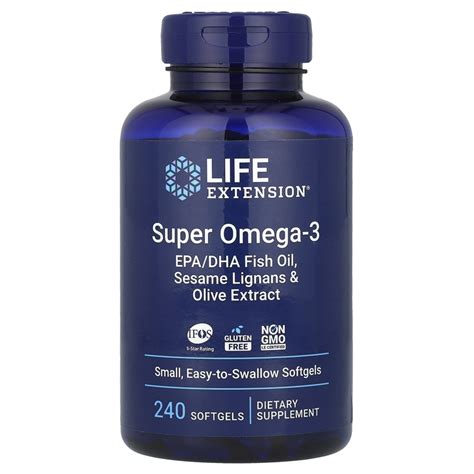 Life Extension, Super Omega-3, добавка с омега-3, 240 капсул | Рыбий ...