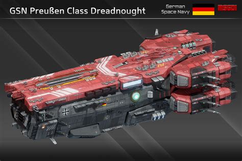 Spaceship Gsn Preußen Class Dreadnought 3d Space Unity Asset Store