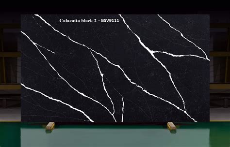 Quartz Stone Engineered Stone Calacatta Black Artificial Quartz Stone