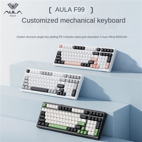 Aula F Customized Rgb Mechanical Keyboard Gasket Structure Full Key Hot Swap Wireless Three