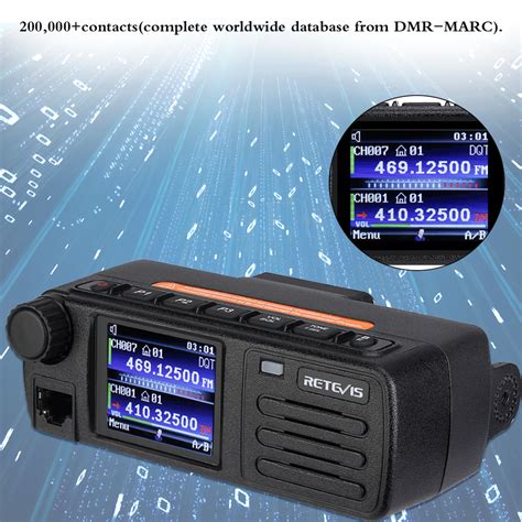 DMR Retevis RT73 Mini Mobile Car Radio GPS Dual Band Display Standby