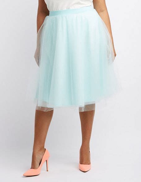 Charlotte Russe Plus Size Tulle Full Midi Skirt Skirts Midi High