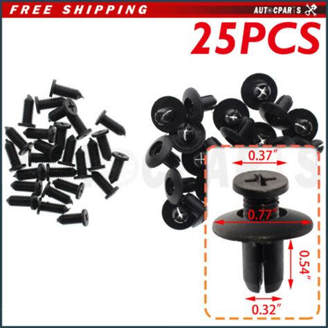 25 X Fit 8mm Hole Car Body Plastic Rivets Fastener Fender Bumper Push Pin Clips Ebay