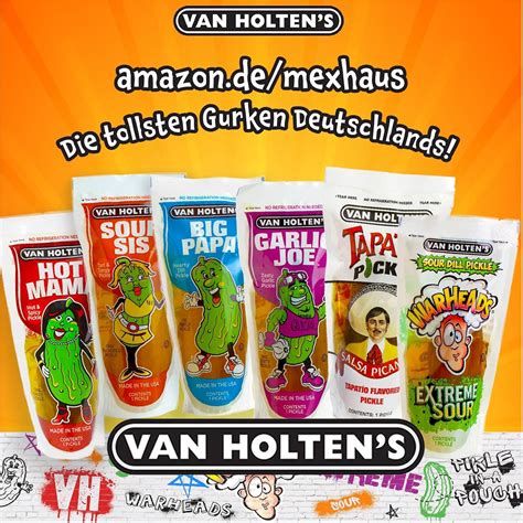 Van Holten Pickle Pouch Set Hot Mama Big Papa Sour Sis Pickles 3 Pack Sour Cucumber Mix