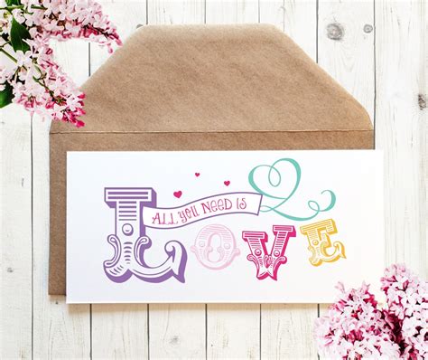 All You Need is Love Wedding Invitation Colourful Wedding - Etsy