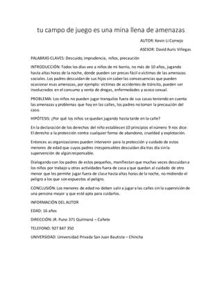 Tu Campo De Juego Es Una Mina Pdf