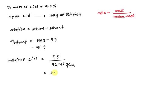 Solved Gram Bacl Is Dissolved In Gram Of Water The Density Of