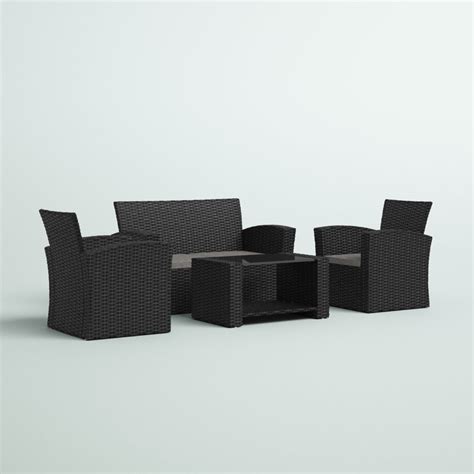 Ebern Designs Pamalee 4 Piece Rattan Sofa Seating Group With Cushions