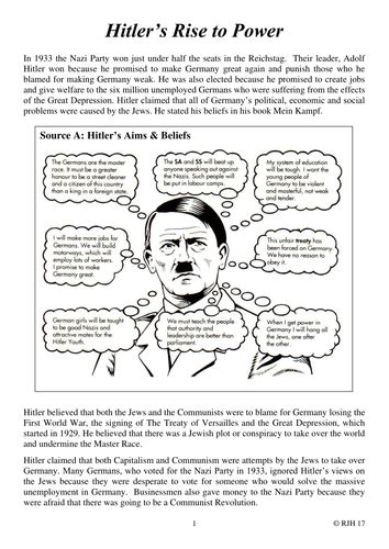 Hitlers Rise To Power Teaching Resources