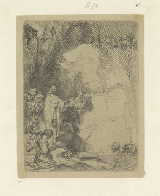 Raising Of Lazarus Small Plate By Rembrandt Van Rijn