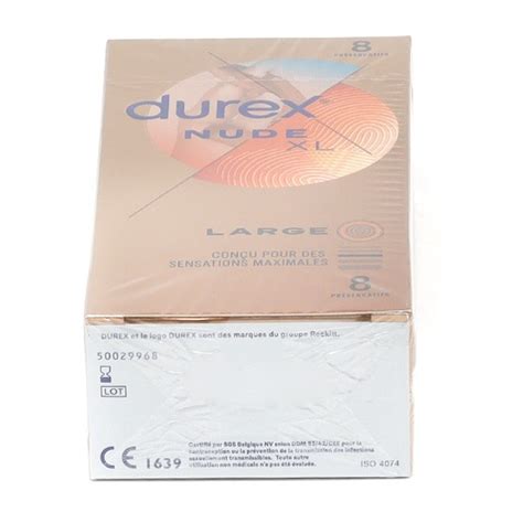 Durex Nude Extra Large Préservatifs ultra fins Sensations intactes