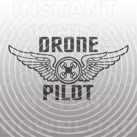 Drone Pilot Svg File Pilot Wings Svg Quadcopter Svg Vector Art