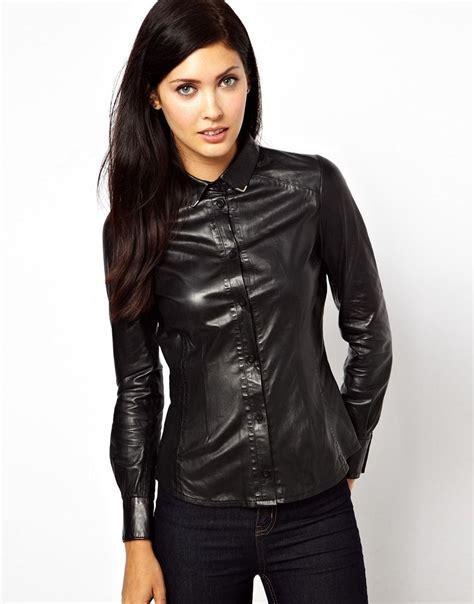 Leather Shirt Navy Leather Jacket Leather Outfit Pu Leather Leather