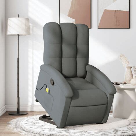 Fauteuil De Massage Inclinable Gris Fonc Tissu