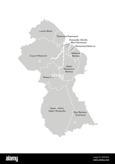 Vector Isolated Illustration Of Simplified Administrative Map Of Guyana