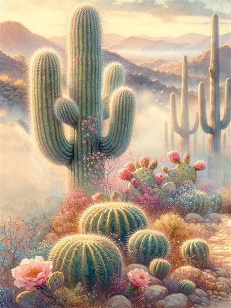 Amazon Kyoqfvn Cactus Diamond Art Kits For Adults D Flower