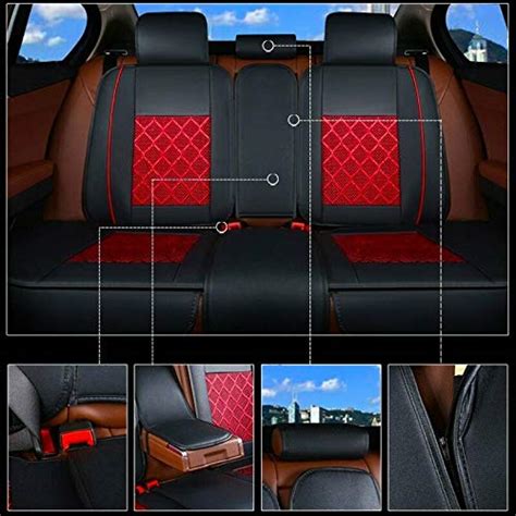 Magqoo Universal Pu Leather Car Seat Cover Full Set W Pillows Seats