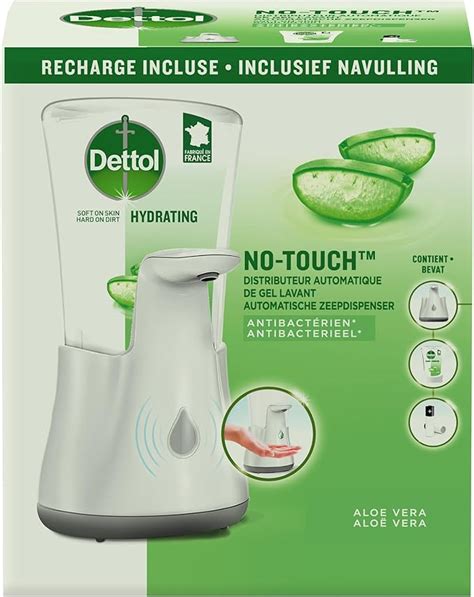 Dettol No Touch Kit Distributeur Automatique Effet Inox Et Gel Lavant