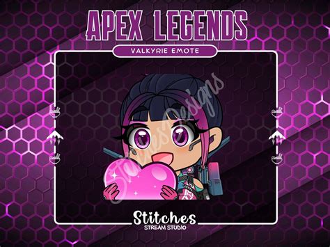 Valkyrie Emote Apex Legends Heart Emote Florescent Tech Valk Chibi For