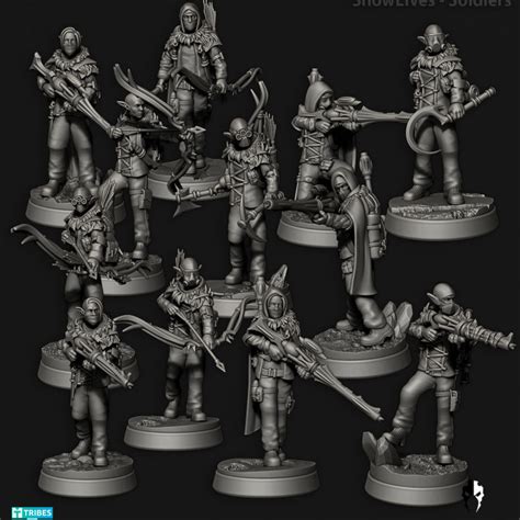 3D Printable Snow Elves - Soldiers - Space Elves by Edge Miniatures