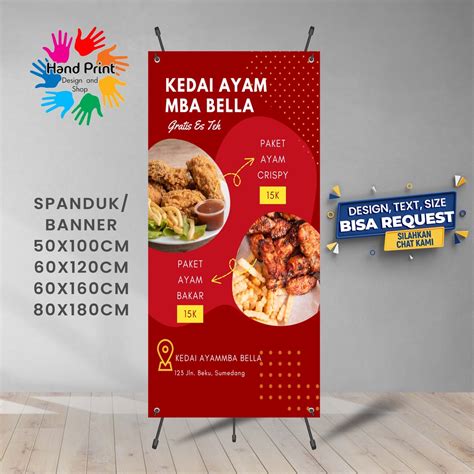 Jual SPANDUK BANNER Warung Aneka Ayam Goreng dan Bakar 60x160 CM ...