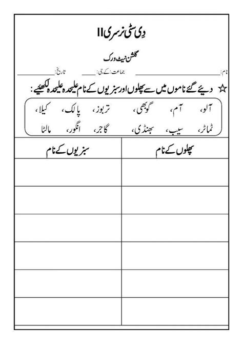 Beginner Urdu Worksheets For Nursery