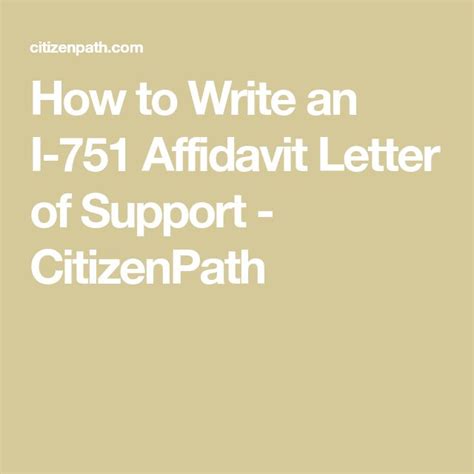 I 751 Affidavit Of Support Letter Sample