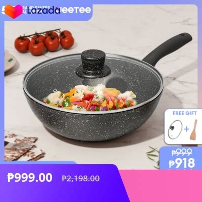 JEETEE Starry Black Collection 30CM Wok Pan Non Stick Original Cooking