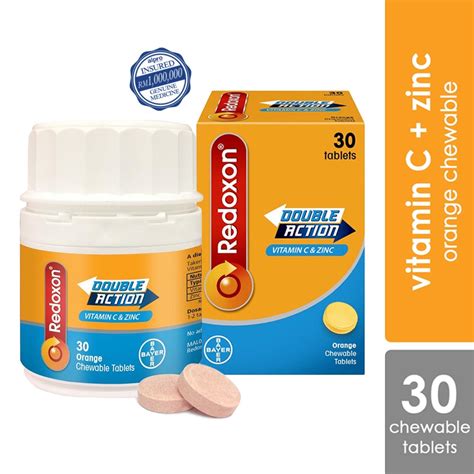 Redoxon Double Action Vitamin C Zinc Chewable Tablets Orange S