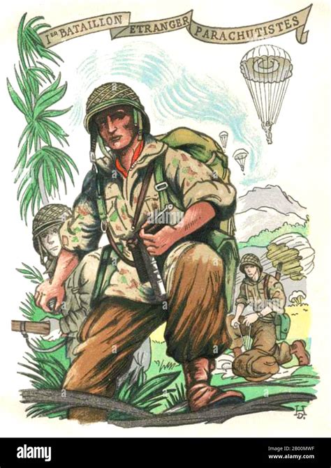 Vietnam Foreign Legion Poster Showing Soldiers Of The 1st Parachute