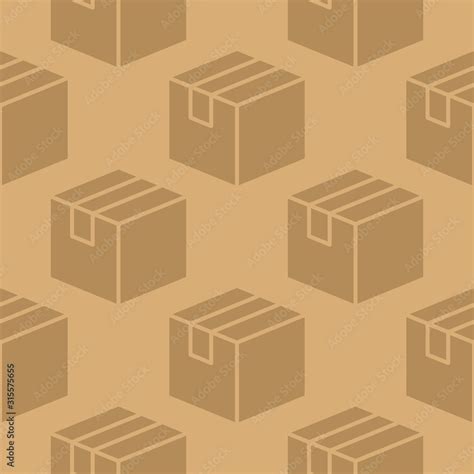 Delivery Box Background Cargo Package Seamless Pattern Various Open