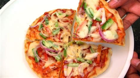 पिज़्ज़ा बिना यीस्ट तवे पर बनाने की विधि No Oven No Yeast Pizza I Veg