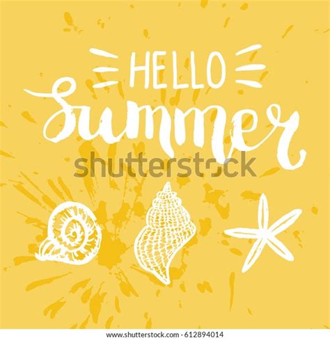 Conceptual Hand Drawn Phrase Hello Summer Stock Vector Royalty Free