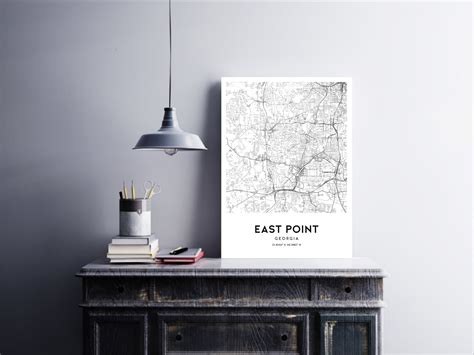 East Point Map Print East Point Map Poster Wall Art Ga City - Etsy