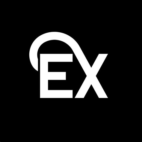 EX letter logo design on black background. EX creative initials letter ...